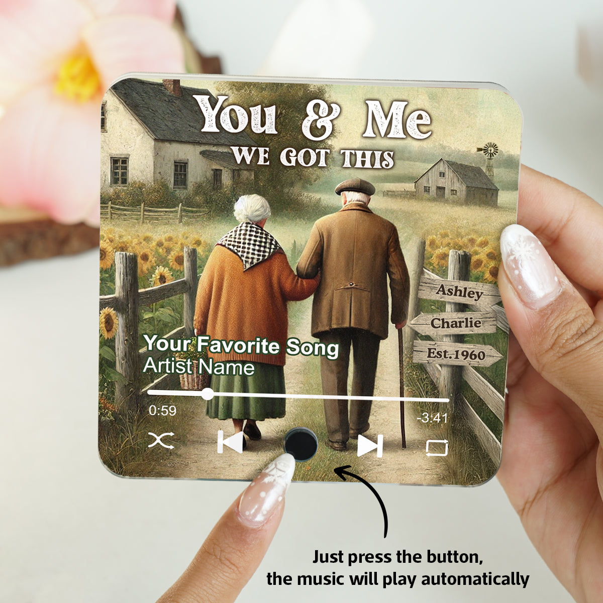 Eternal Love Couple Growing Old Together Personalized Music Fridge Magnet, Heartfelt 2025  Gift, Anniversary Gift For Couple, For Him, For Her, Husband, Wife