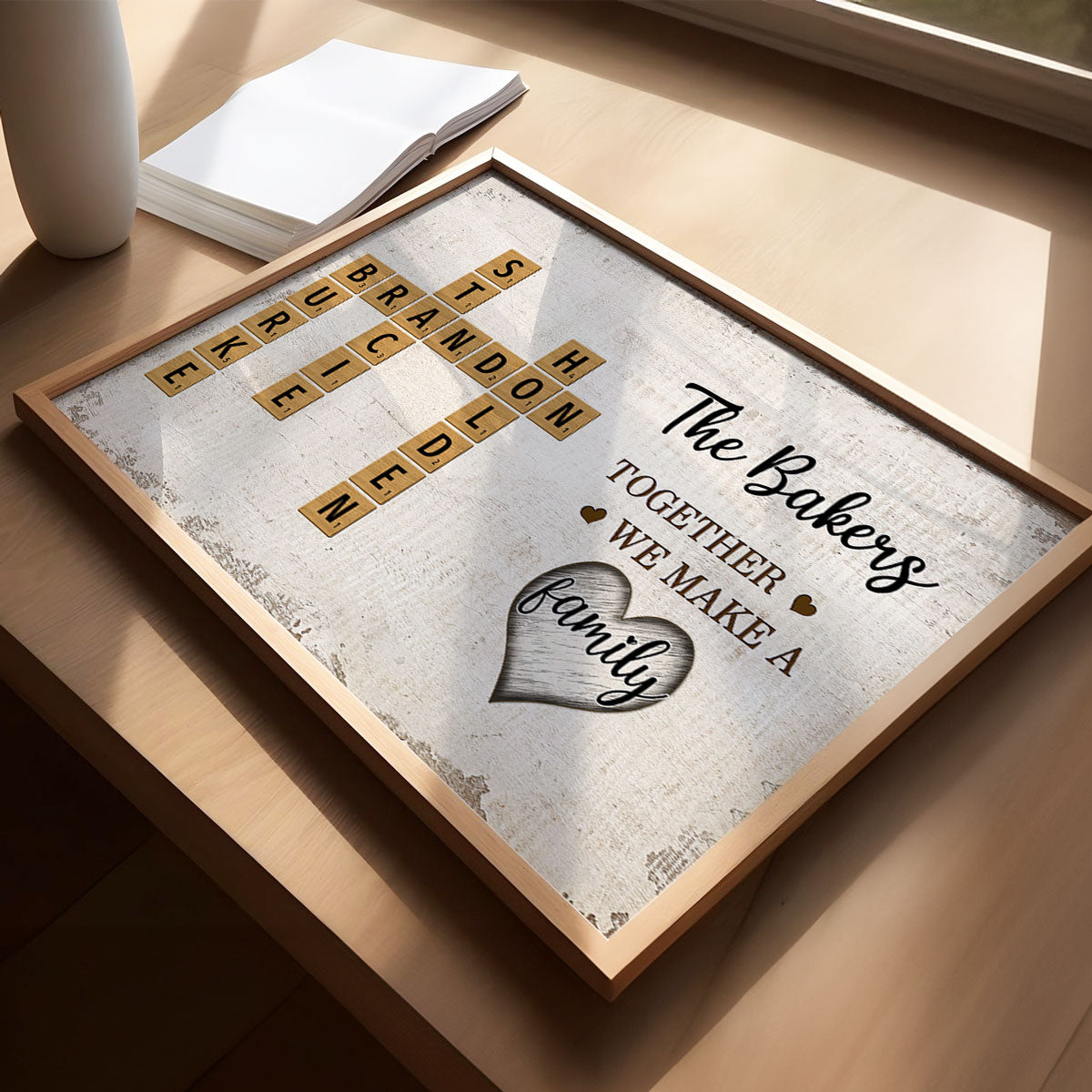 Family Whole Lot Of Love Crossword Puzzle Art - Captured In A Moment, Cherished For A Lifetime Personalized Poster, Unique & Meaningful Gift For Family