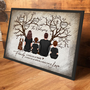 Family Heart Tree Sitting Personalized Poster, Home Decoration, Gift for Family