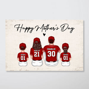 Baseball Team Personalized Poster, Unique Home Decor For Family, Gift for Mother's Day