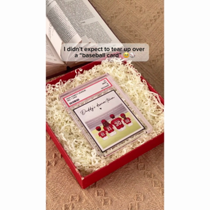 Baseball No. 1 Dad Man & Kids Sitting Trading Card Style Personalized Acrylic Block Plaque