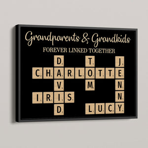 Grandma & Grandkids Forever Linked Together Crossword Puzzle Personalized Poster, Unique Gift For Large Family, Parent, Grandma, Siblings, Brothers, Sisters