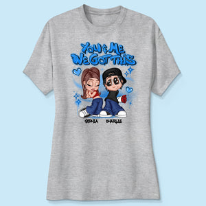 Y2K Couple Airbrushed Personalized Shirt, Perfect 2025  Gift For Him For Her