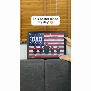 DAD GRANDPA You Are The World Nation Flag Personalized Poster| Ultimate Father's Day Gift For Proud American Dad, Grandpa