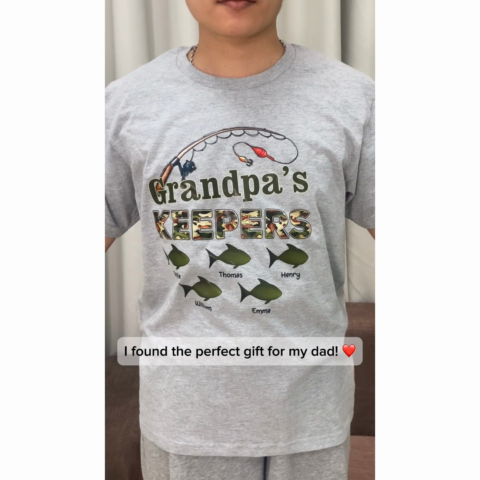 Grandpa‘s Keepers Camouflage Pattern Fishing Personalized Shirt, Unique 2025 Father's Day Gift For Grandpa, Dad