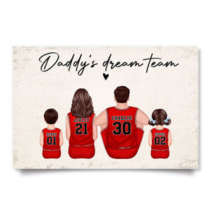 Basketball Team Personalized Family Poster, Unique Father's Day Gift for Dad, Gift for Husband