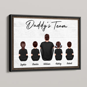 Daddy‘s Team Family Sitting Personalized Poster| Heartfelt Birthday Day Gift For Dad, Husband, Grandpa