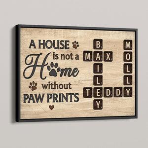 Pet Lover Home Decor Home With Paw Prints Crossword Puzzle Art Personalized Poster