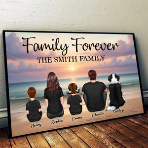 Eternal Beach Landscape Family Personalized Poster, Heartfelt Father's Day Gift For Dad, Husband