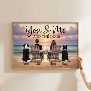 You Me And The Dogs Cats Beach Landscape Personalized Poster, Heartfelt 2025  Gift, Anniversary Gift, Birthday Gift For Him, For Her, Boyfriend, Girlfriend, Husband, Wife