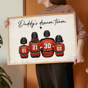 Hockey Team Personalized Poster, Gift For Family, Father's Day Gift for Dad, Grandpa, Husband