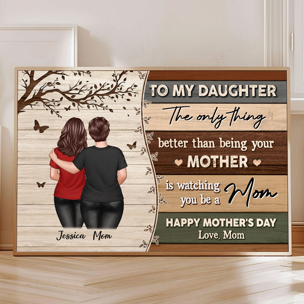 To My Daughter From Mom Happy Mother's Day Colorful Pallets Texture Personalized Poster, Gift For Daughter