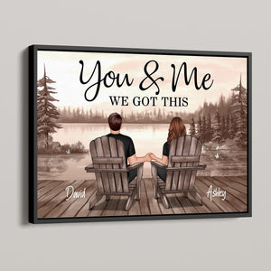 Couple Sitting Lake Landscape Retro Vintage Personalized Poster, Heartfelt 2025  Gift For Couple, For Him, For Her, Boyfriend, Girlfriend, Husband, Wife