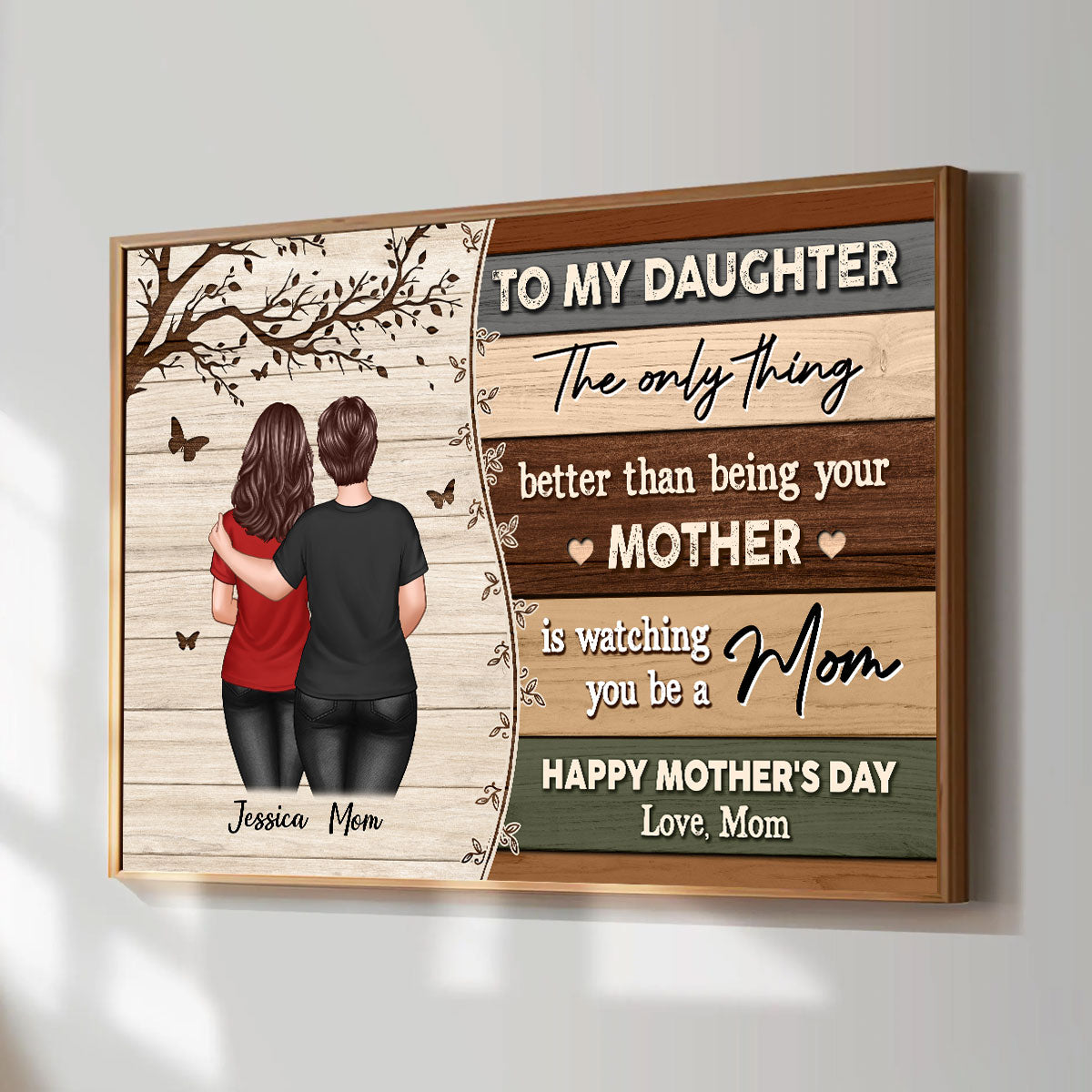 To My Daughter From Mom Happy Mother's Day Colorful Pallets Texture Personalized Poster, Gift For Daughter