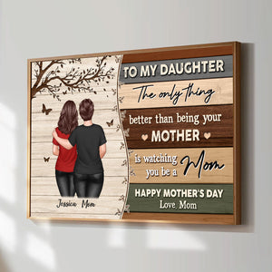 To My Daughter From Mom Happy Mother's Day Colorful Pallets Texture Personalized Poster, Gift For Daughter