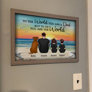 Dad And Sons Daughters Retro Vintage Beach Personalized Poster| Heartfelt Gift For Dad, For Husband