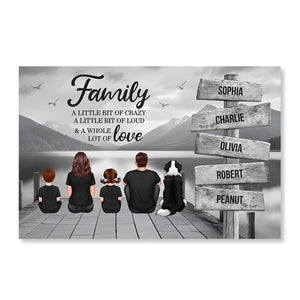 Retro Vintage Family A Little Whole Lot of Love Sign Posts Personalized Poster, Unique 2025 Father's Day Gift For Dad, Husband