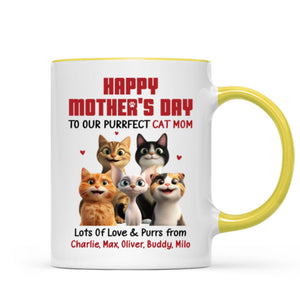To Our Perfect Cat Mom Adorable Cartoon Cats Personalized Mug, Unique Gifts For Cat Moms