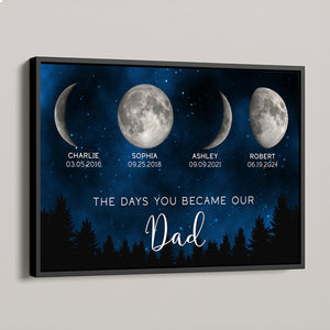 Galaxy Night Custom Birth Moon Phase The Days You Became Our Dad Personalized Poster, Father's Day Gift