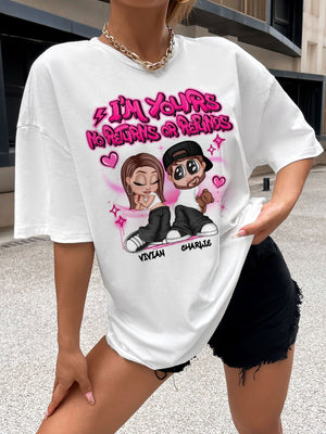 Y2K Couple Airbrushed Personalized Shirt, Perfect 2025  Gift For Him For Her