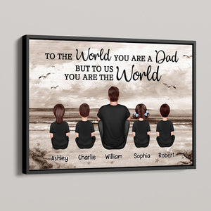 Dad And Sons Daughters Retro Vintage Beach Personalized Poster| Heartfelt Gift For Dad, For Husband