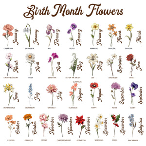 Vintage Birth Month Flowers Grandma's Garden Personalized LED Night Light, Gift For Grandma Mom