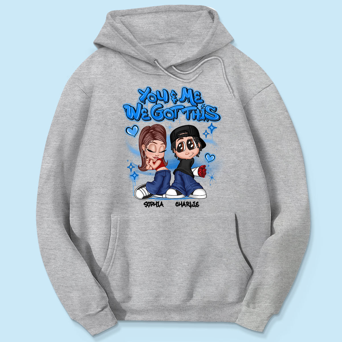 Y2K Couple Airbrushed Personalized Shirt, Perfect 2025  Gift For Him For Her