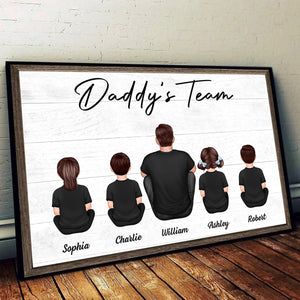 Daddy‘s Team Family Sitting Personalized Poster| Heartfelt Birthday Day Gift For Dad, Husband, Grandpa