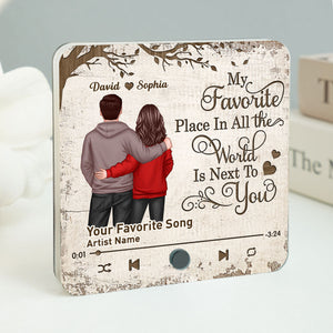 Favorite Place In The World Couple Standing Back View Personalized Music Fridge Magnet, Heartfelt 2025  Gift, Anniversary Gift For Couple, For Him, For Her, Husband, Wife